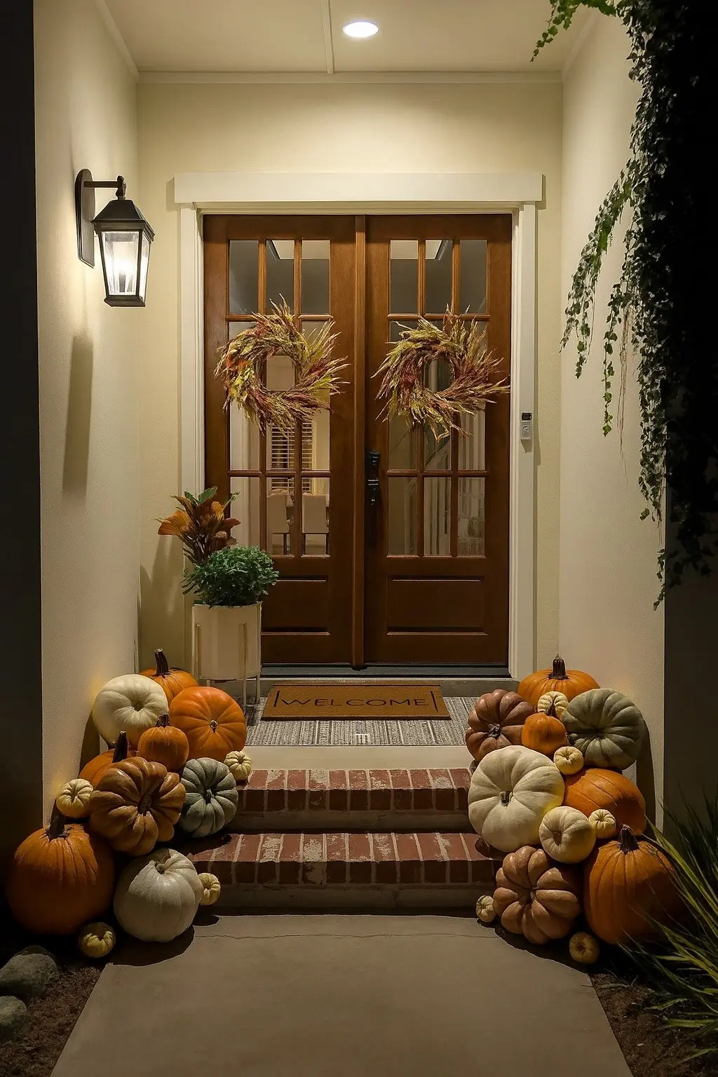 Harvest Essentials - A beautiful starter package for small to medium porches. - Professional pumpkin display package by Mountain Porch Pumpkins serving Utah Idaho Wyoming